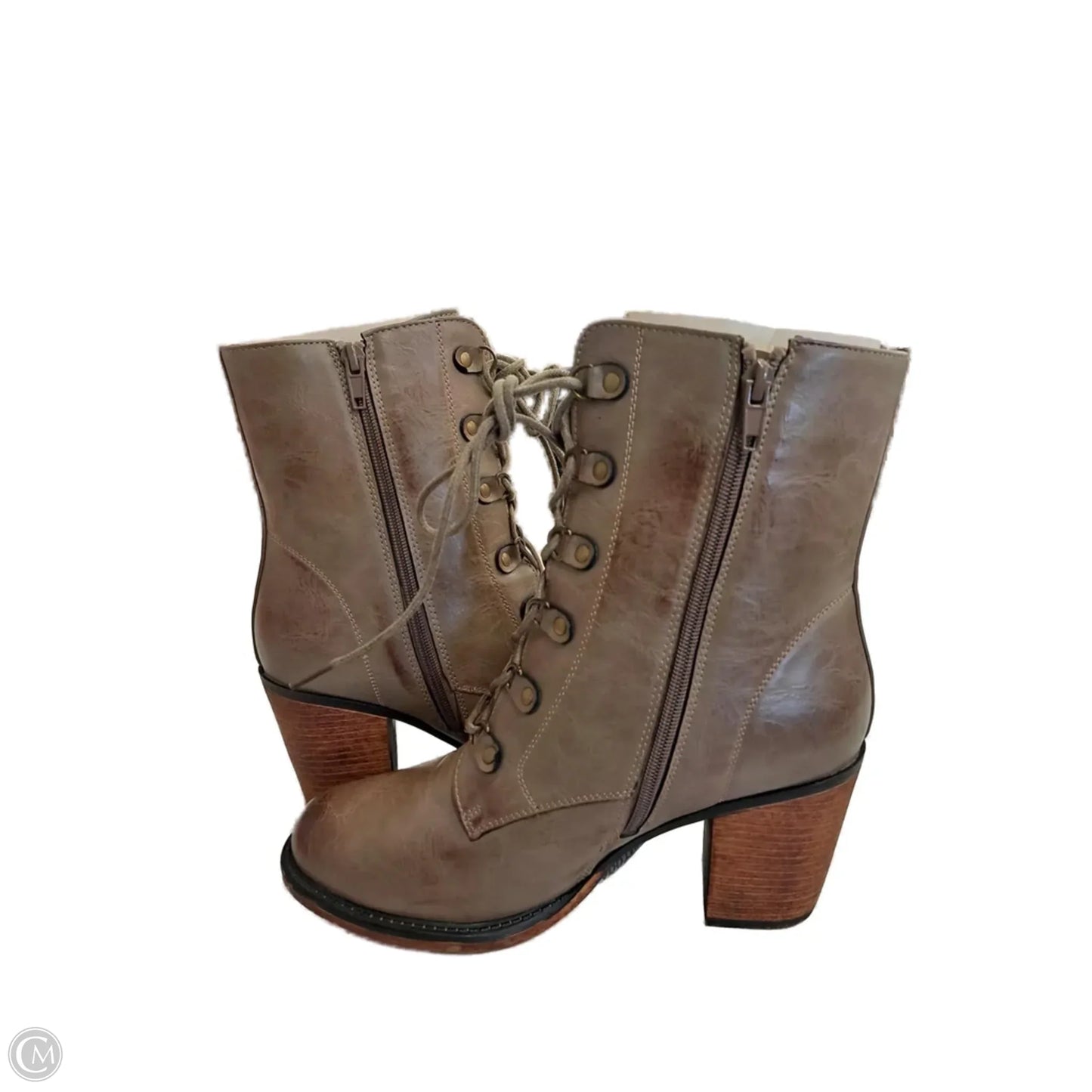 Boots Mid-calf Heels By Vintage In Grey, Size: 8.5