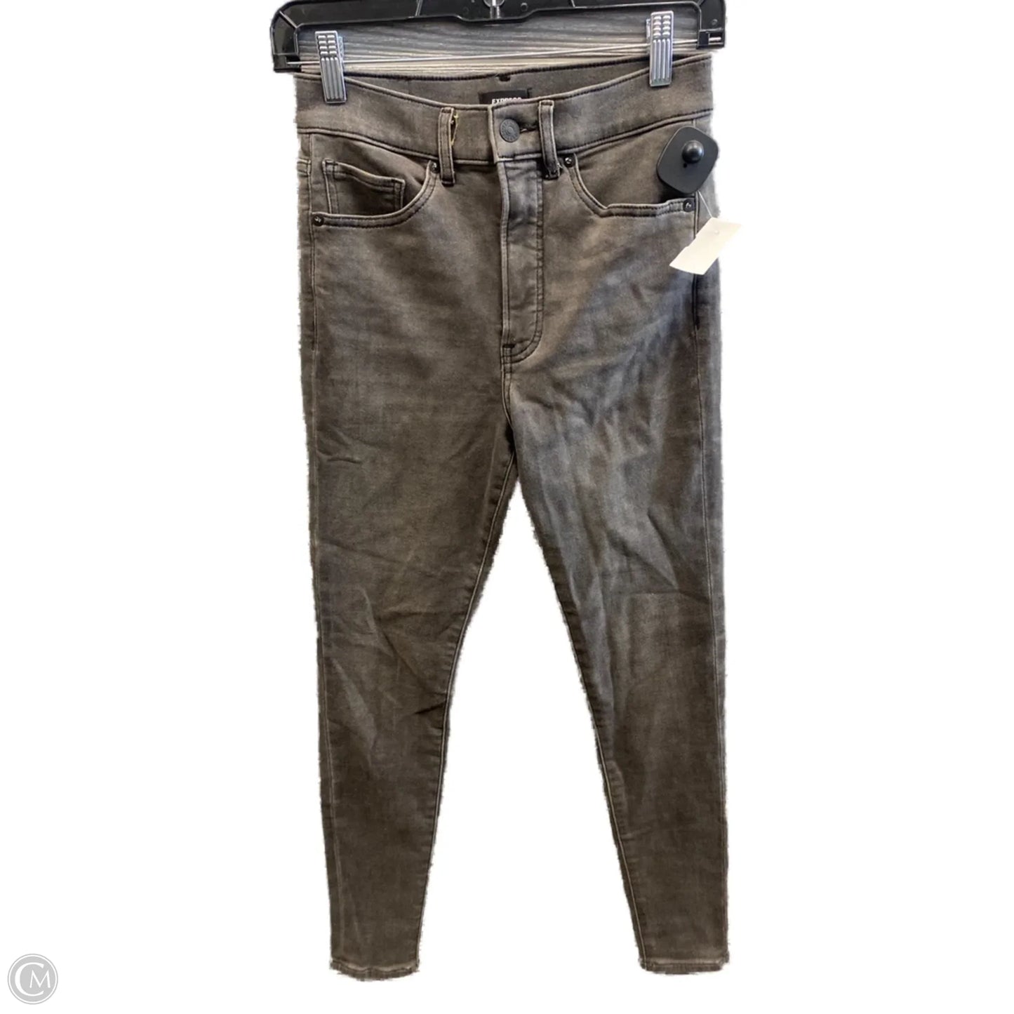 Jeans Skinny By Express In Grey Denim, Size: 4