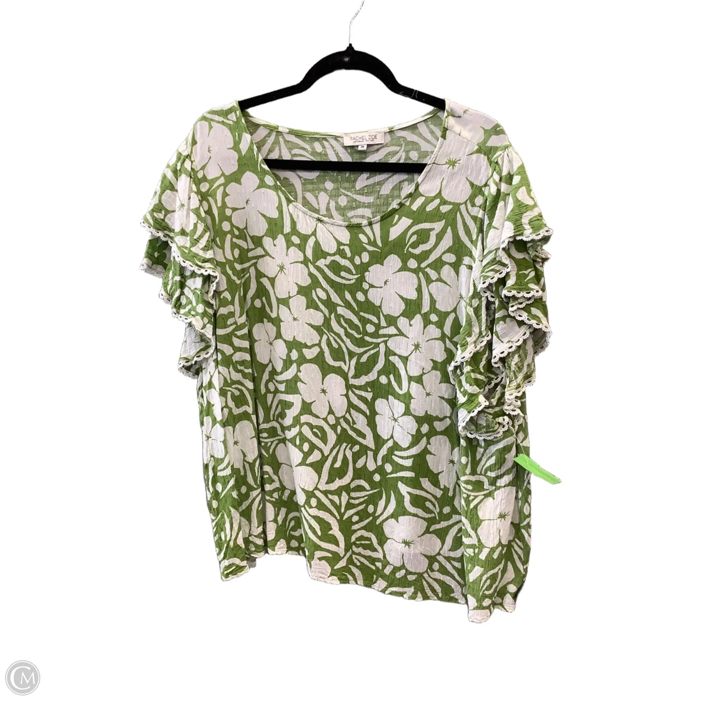 Top Short Sleeve By Rachel Zoe In Green, Size: 3x