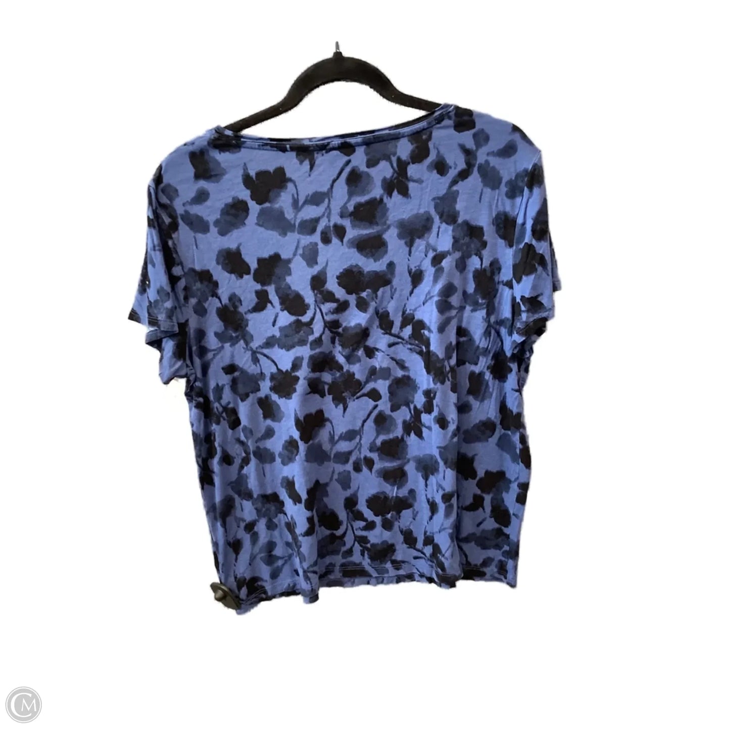 Top Short Sleeve By Simply Vera In Black & Blue, Size: Xl