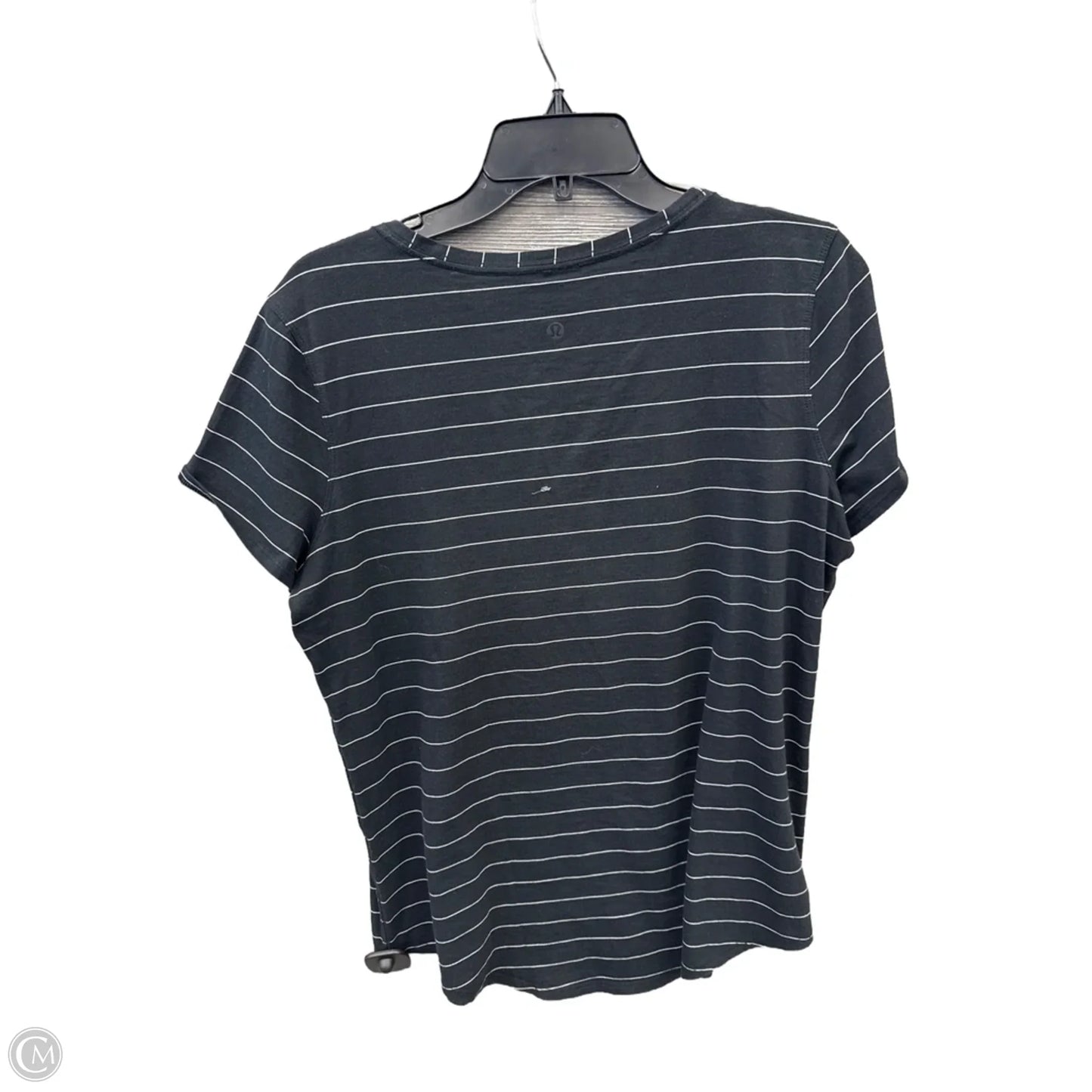 Athletic Top Short Sleeve By Lululemon In Black, Size: M