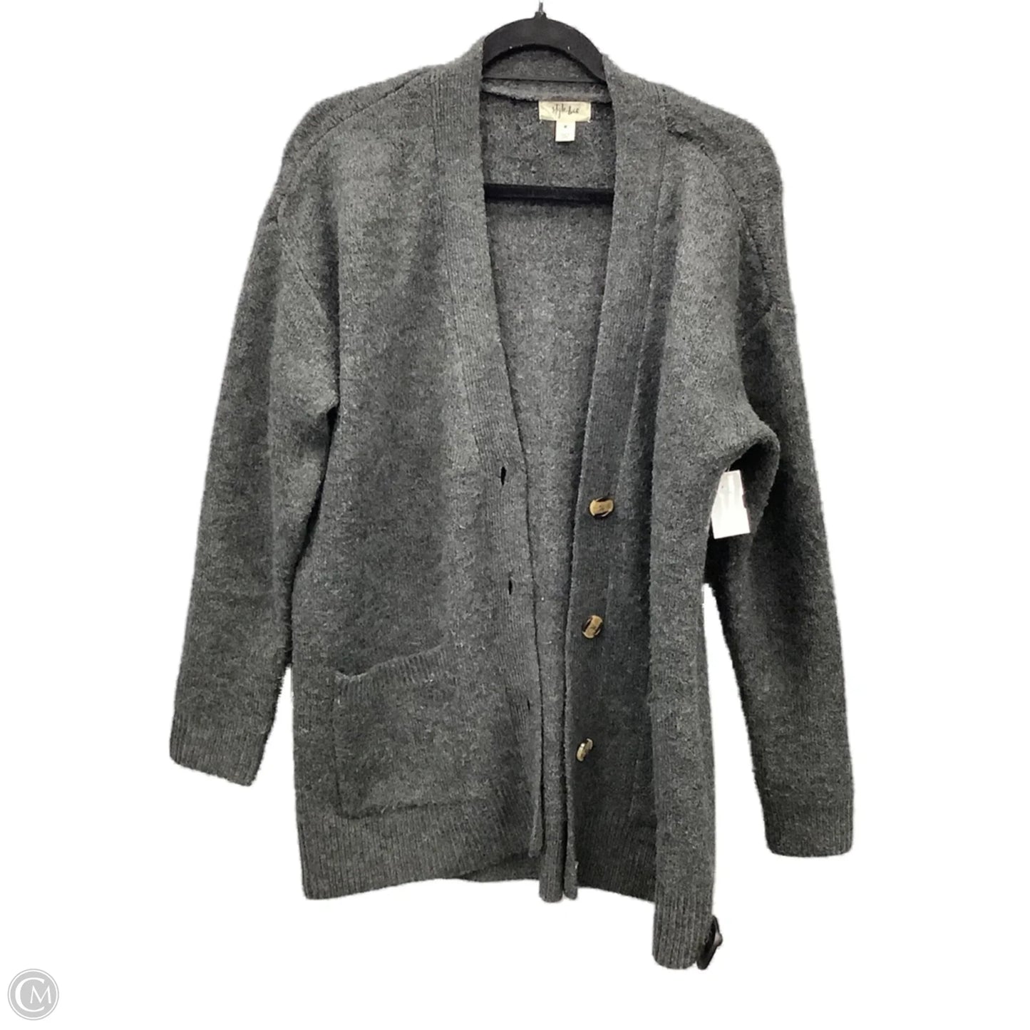 Sweater Cardigan By Style And Company In Grey, Size: M