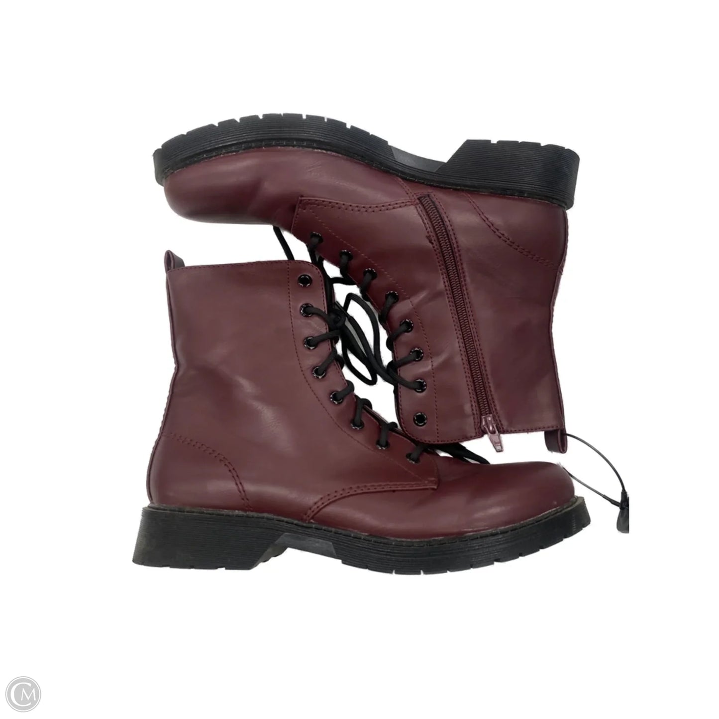 Boots Ankle Flats By Time And Tru In Maroon, Size: 11