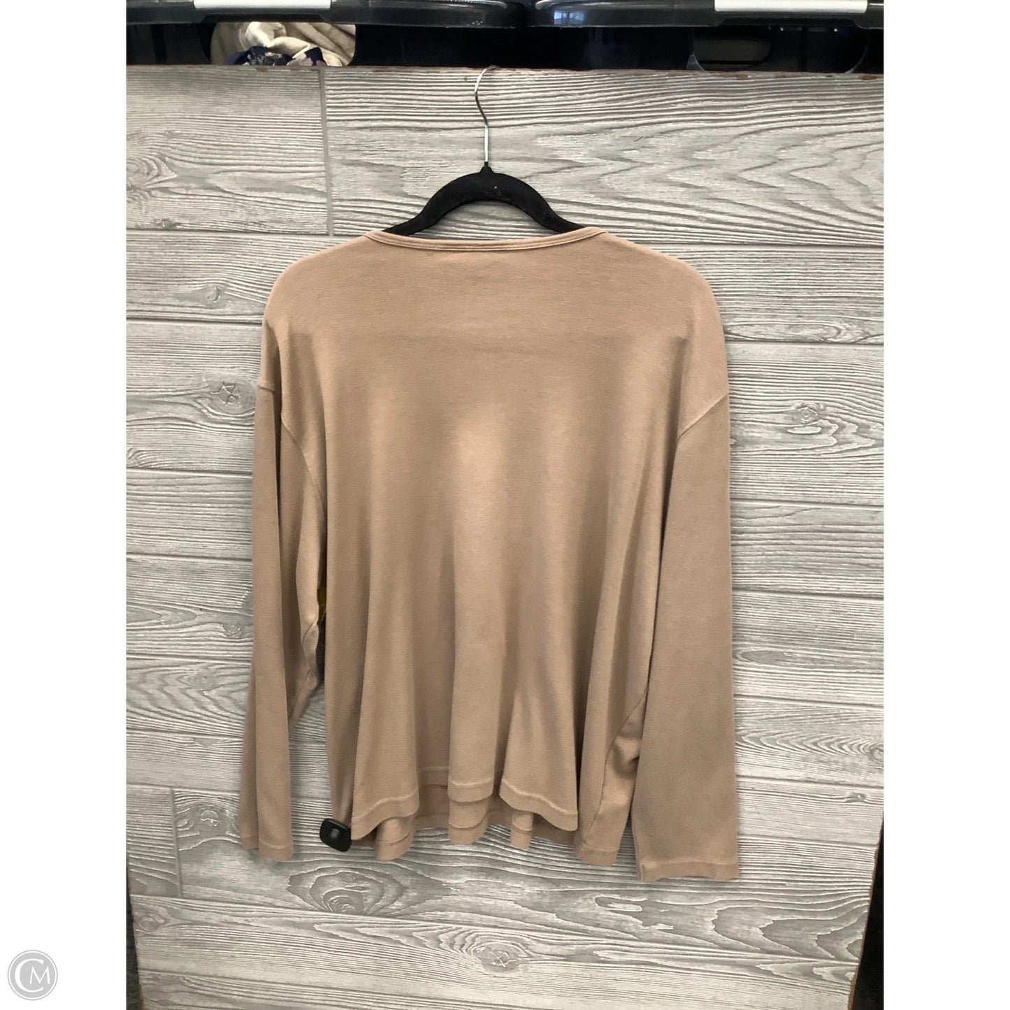 Top Long Sleeve Basic By Falls Creek In Brown, Size: 3x