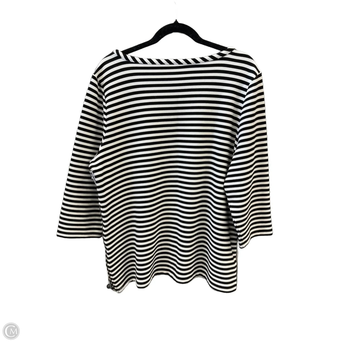 Top Long Sleeve By Chicos In Black & White, Size: Xl