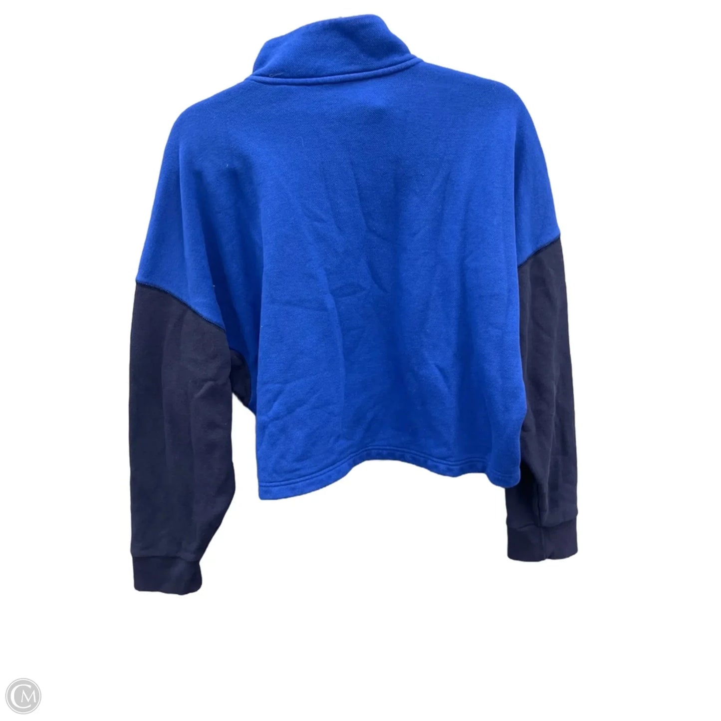Athletic Top Long Sleeve Collar By Under Armour In Blue, Size: M