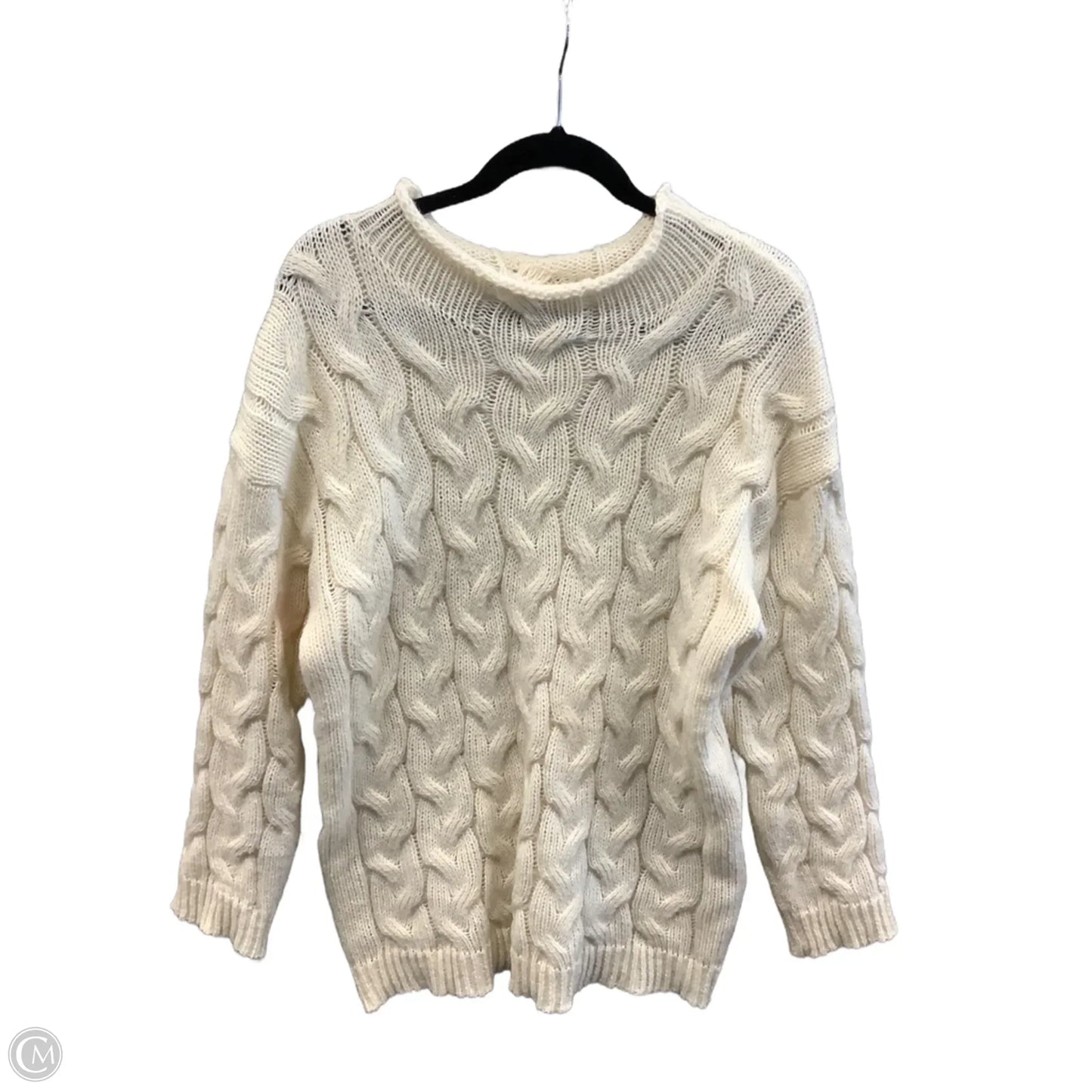 Sweater By Clothes Mentor In Cream, Size: L