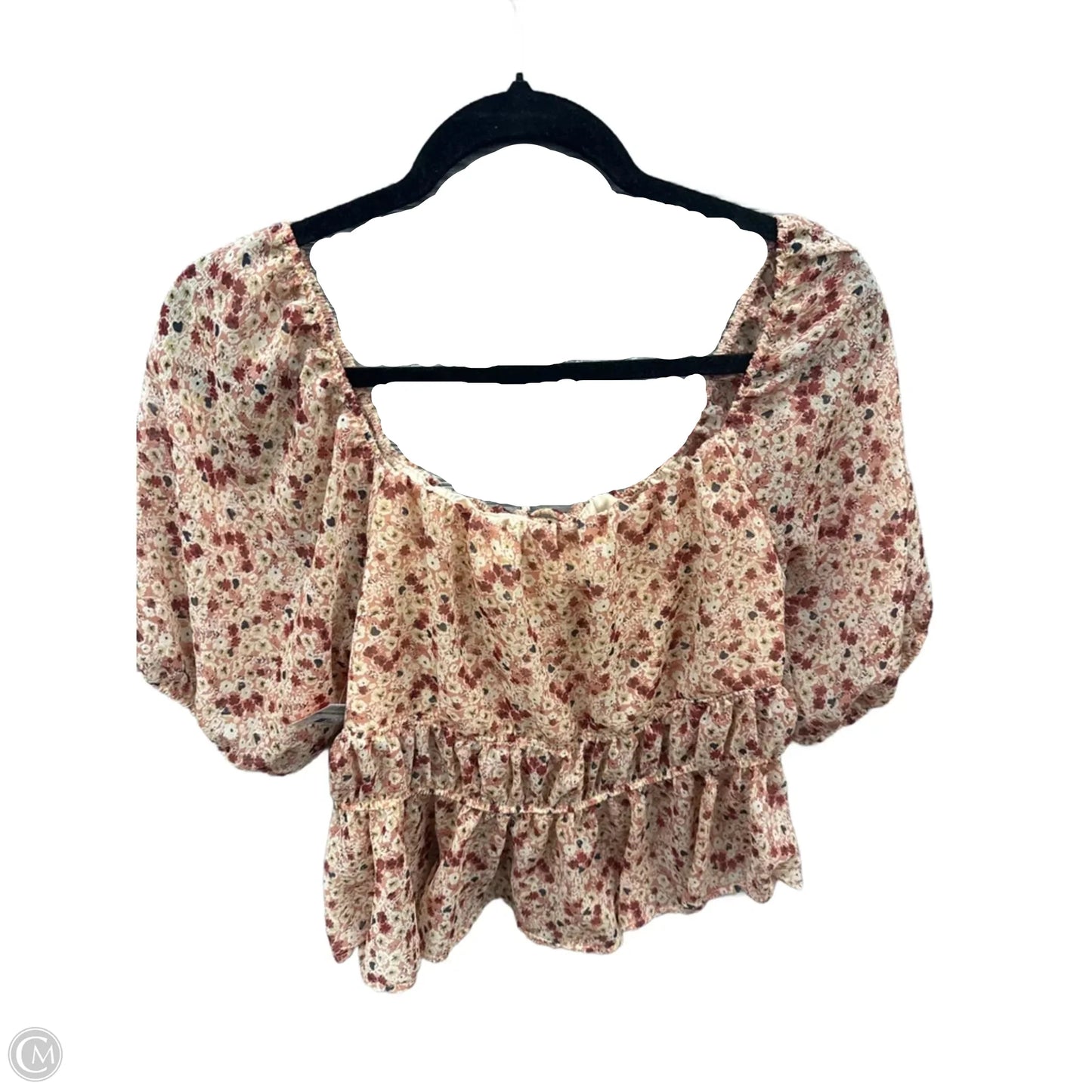 Top Short Sleeve By Clothes Mentor In Floral Print, Size: L