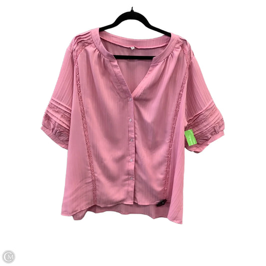 Top Short Sleeve By Clothes Mentor In Pink, Size: 3x