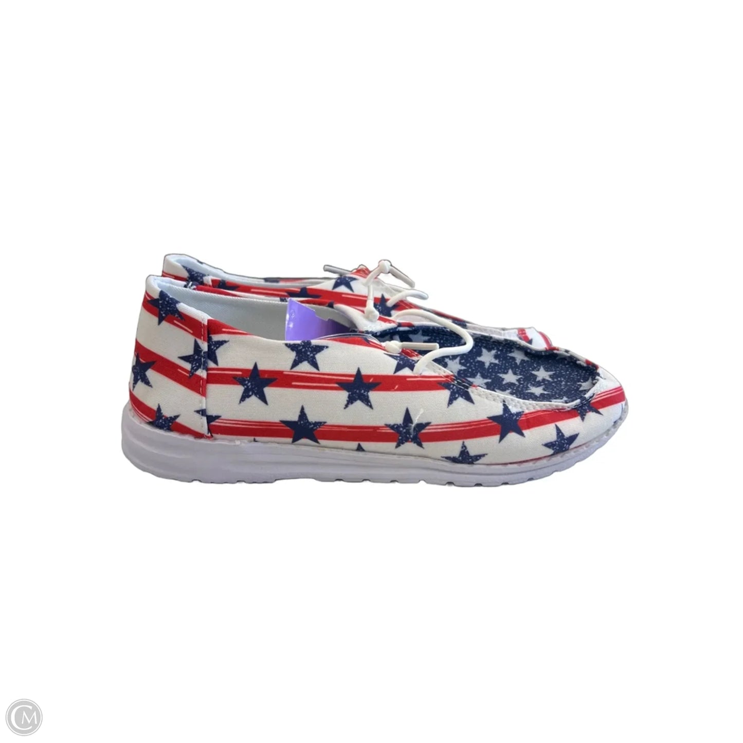 Shoes Flats By Clothes Mentor In Blue Red & White, Size: 8.5
