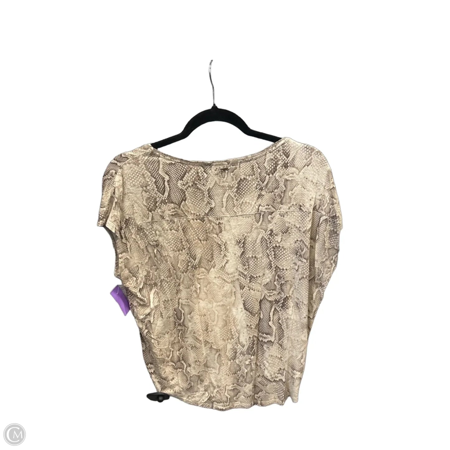 Top Short Sleeve By White House Black Market In Snakeskin Print, Size: Xs