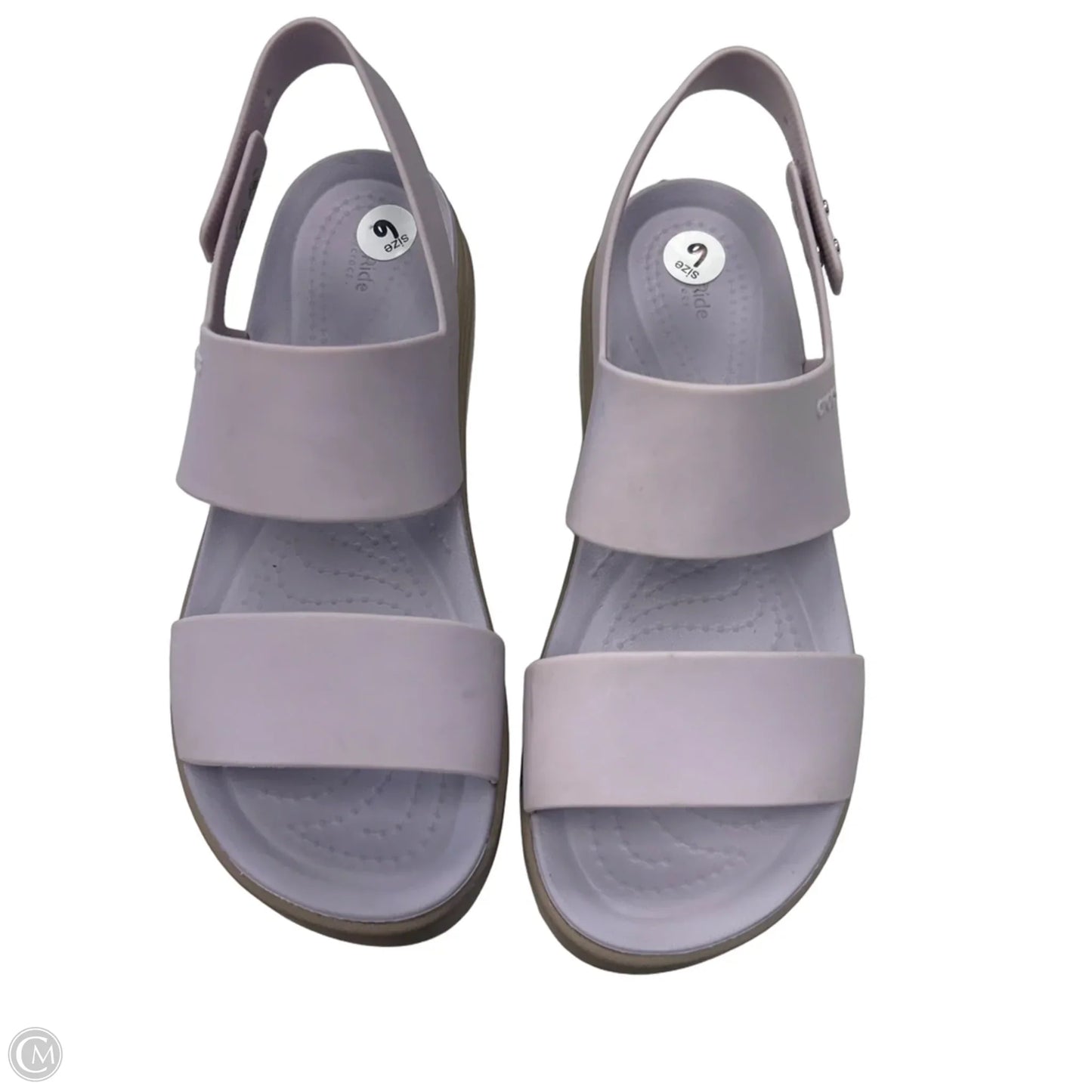 Sandals Heels Platform By Crocs In Purple, Size: 6
