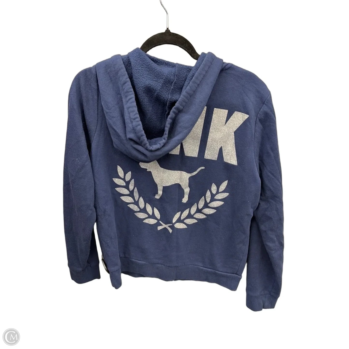Sweatshirt Hoodie By Pink In Blue, Size: L