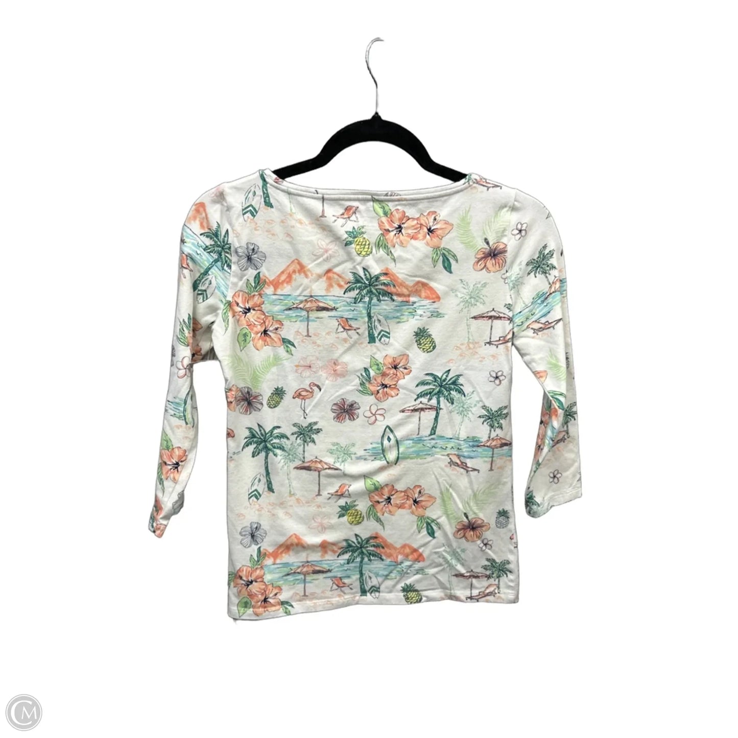 Top 3/4 Sleeve By Talbots In White, Size: Xs