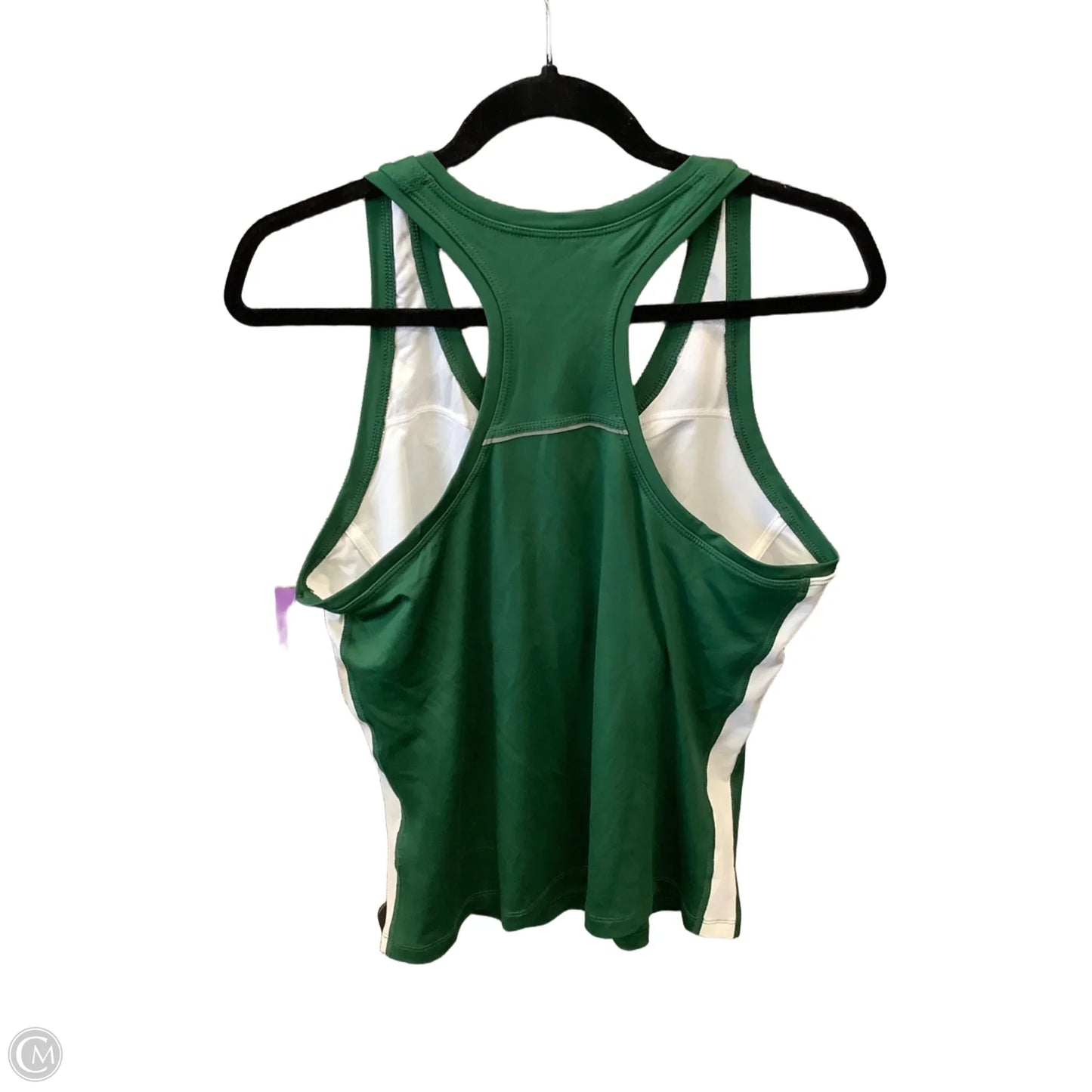 Athletic Tank Top By Nike Apparel In Green & White, Size: Xl