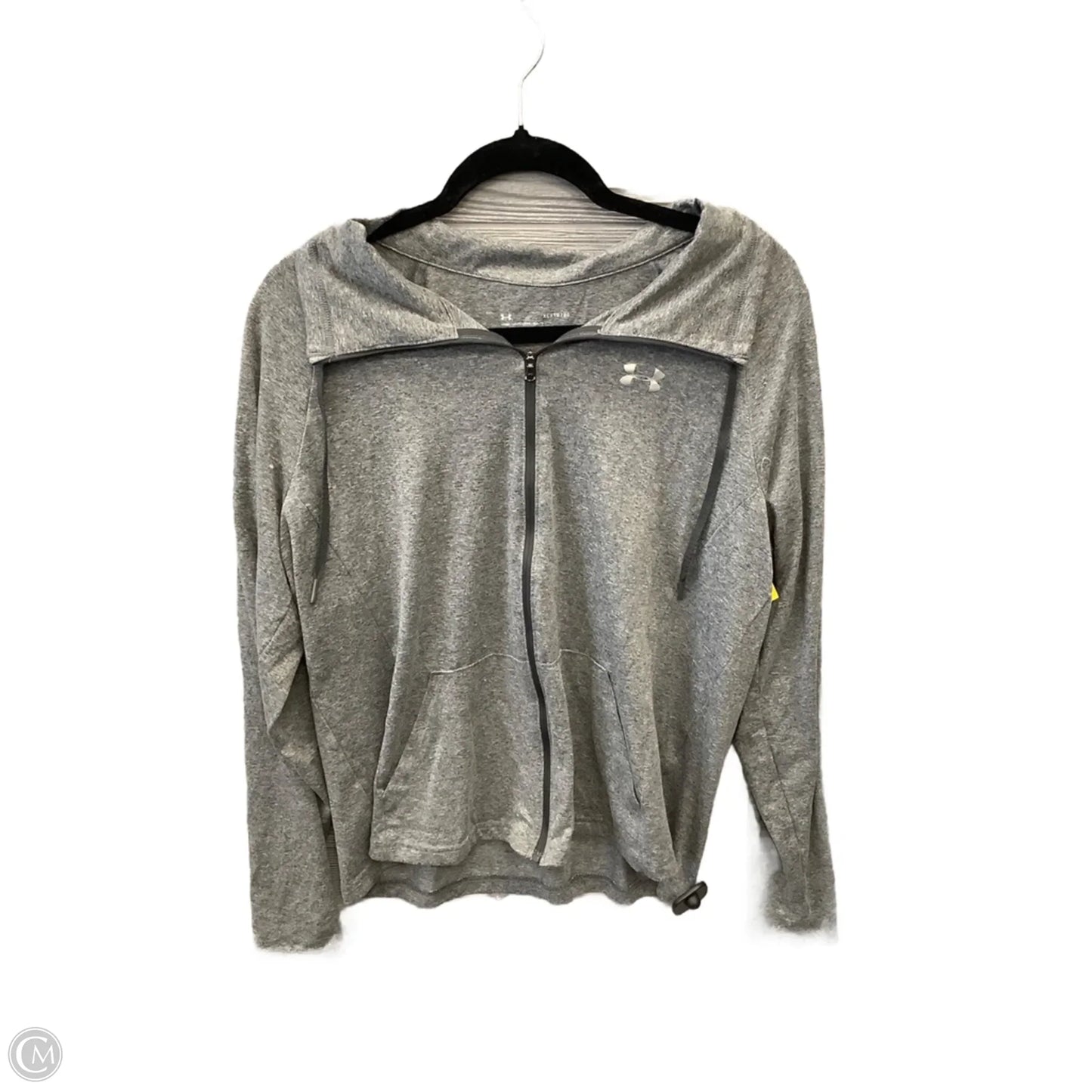 Athletic Top Long Sleeve Collar By Under Armour In Grey, Size: Xl