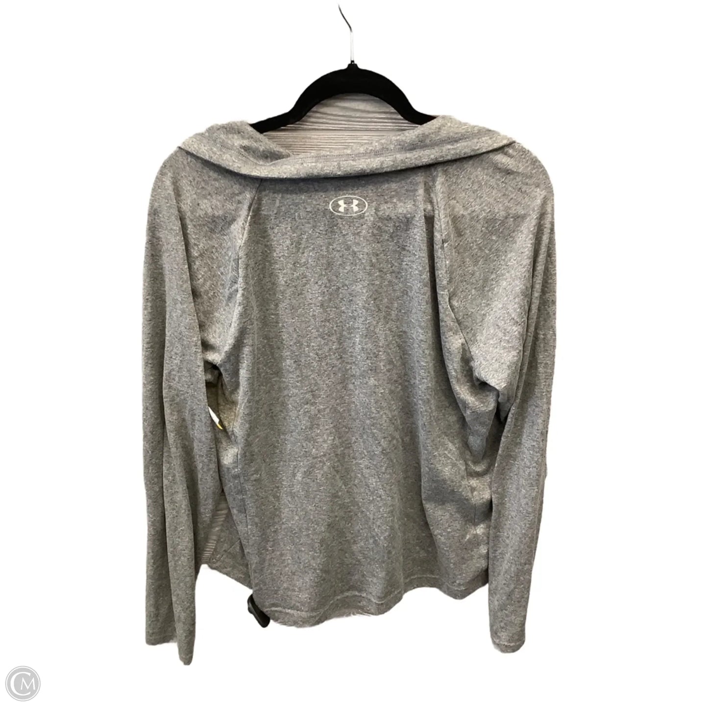 Athletic Top Long Sleeve Collar By Under Armour In Grey, Size: Xl