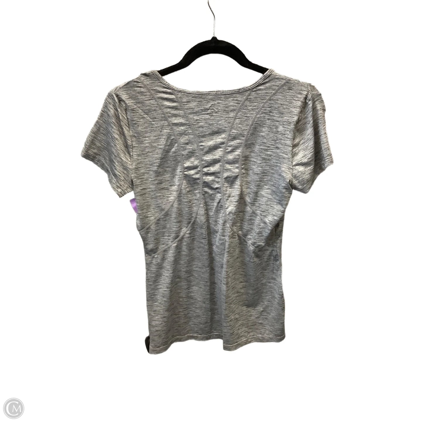 Athletic Top Short Sleeve By Reebok In Grey, Size: S