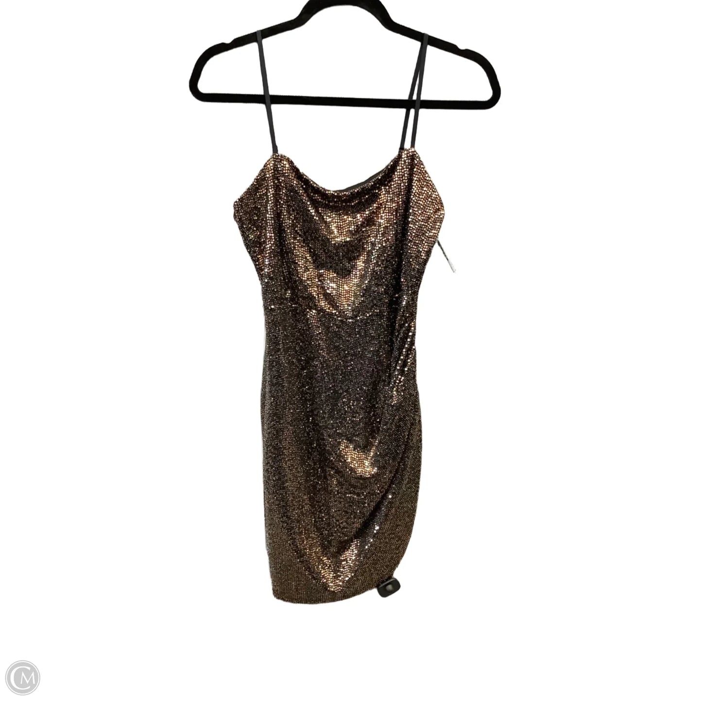 Dress Party Short By Clothes Mentor In Gold, Size: L