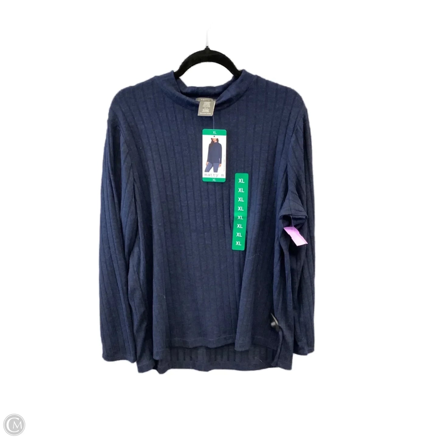 Top Long Sleeve By Matty M In Blue, Size: Xl