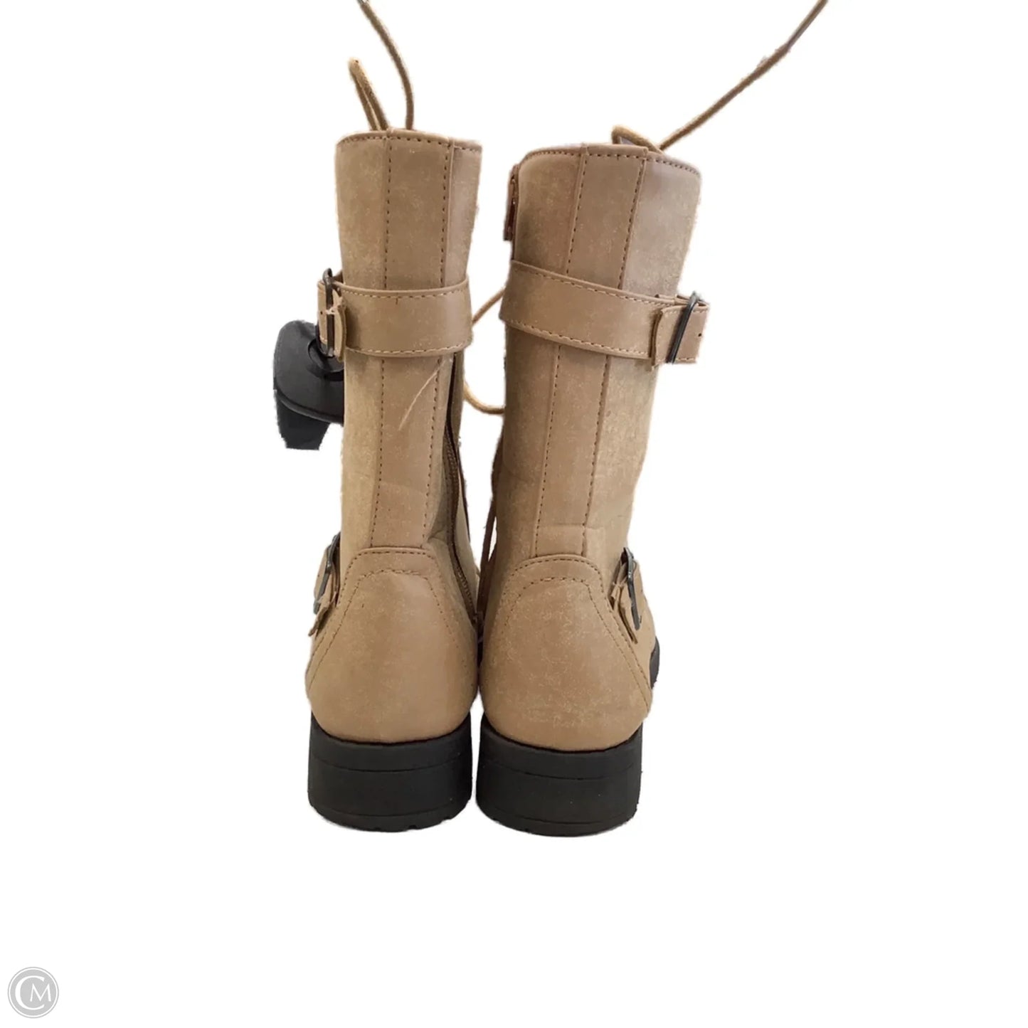 Boots Mid-calf Flats By Clothes Mentor In Tan, Size: 8
