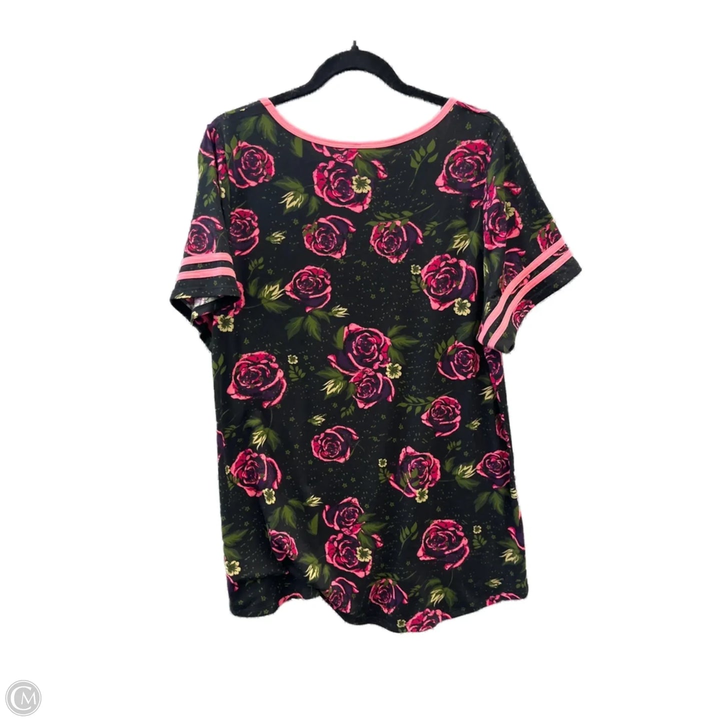 Top Short Sleeve By Lularoe In Floral Print, Size: 2x