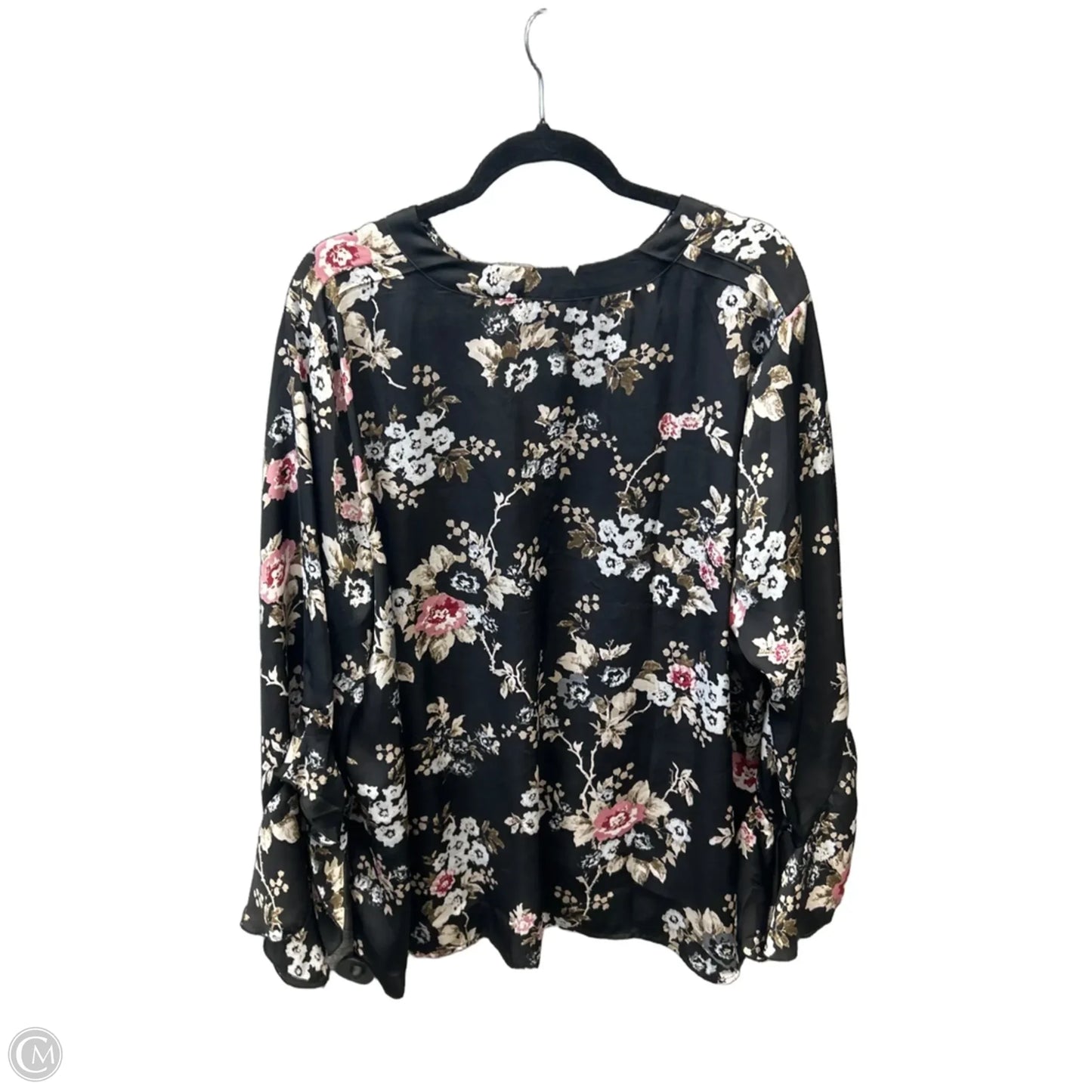 Top Long Sleeve By Maurices In Floral Print, Size: 2x