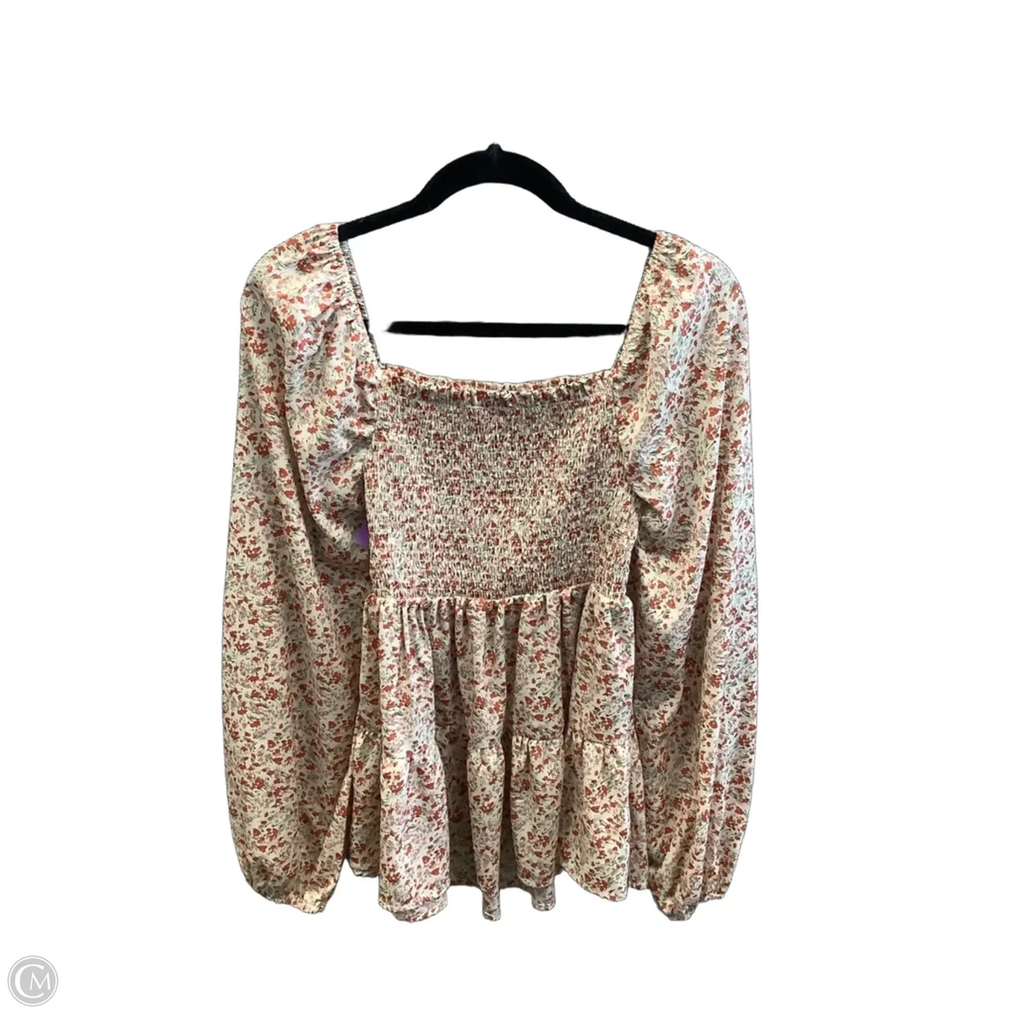 Top Long Sleeve By Hailey & Co In Floral Print, Size: M