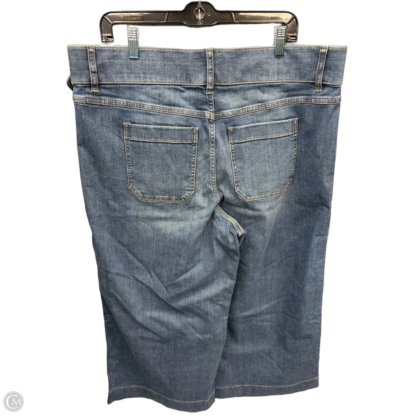 Jeans Wide Leg By Spanx In Blue Denim, Size: 28