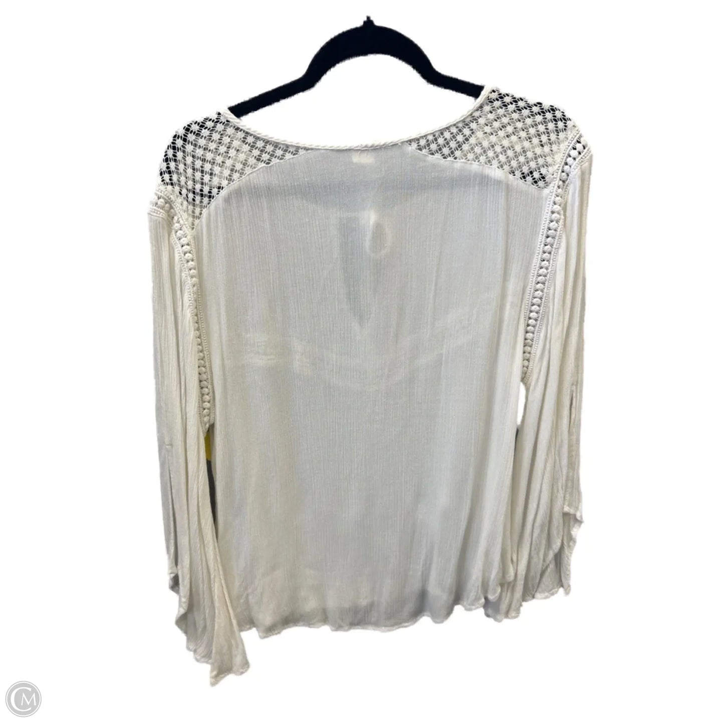 Top Long Sleeve By Volcom In White, Size: S