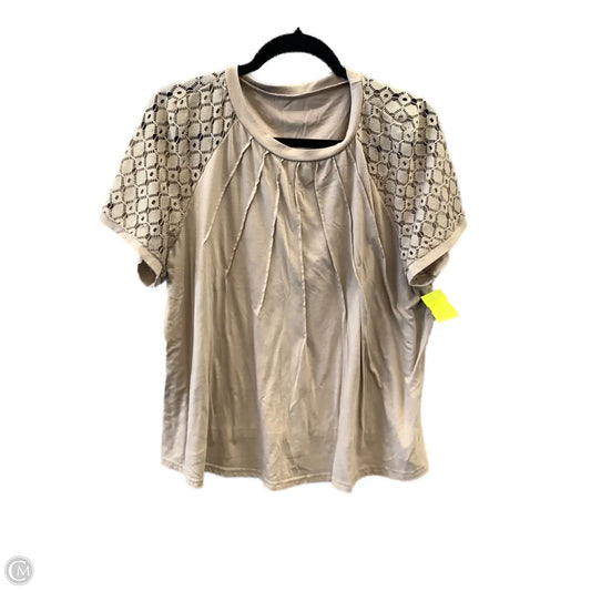Top Short Sleeve By Shein In Beige, Size: 2x
