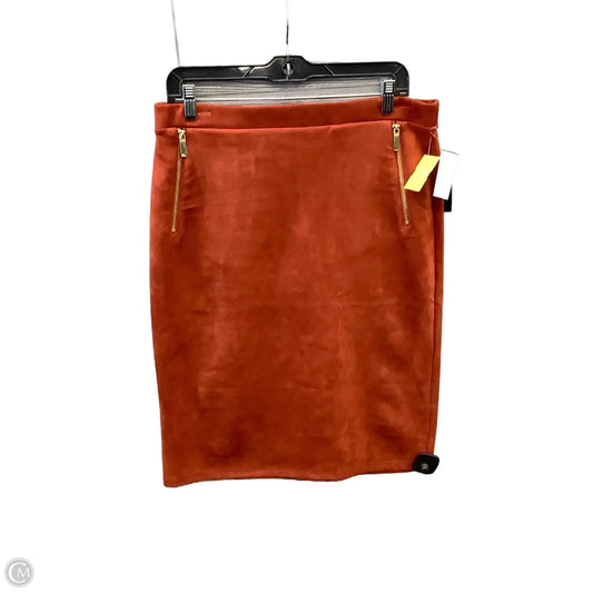 Skirt Midi By Olivia Blu In Orange, Size: 12