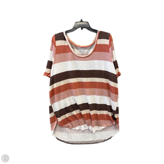 Top Short Sleeve By Maurices In Striped Pattern, Size: 2x