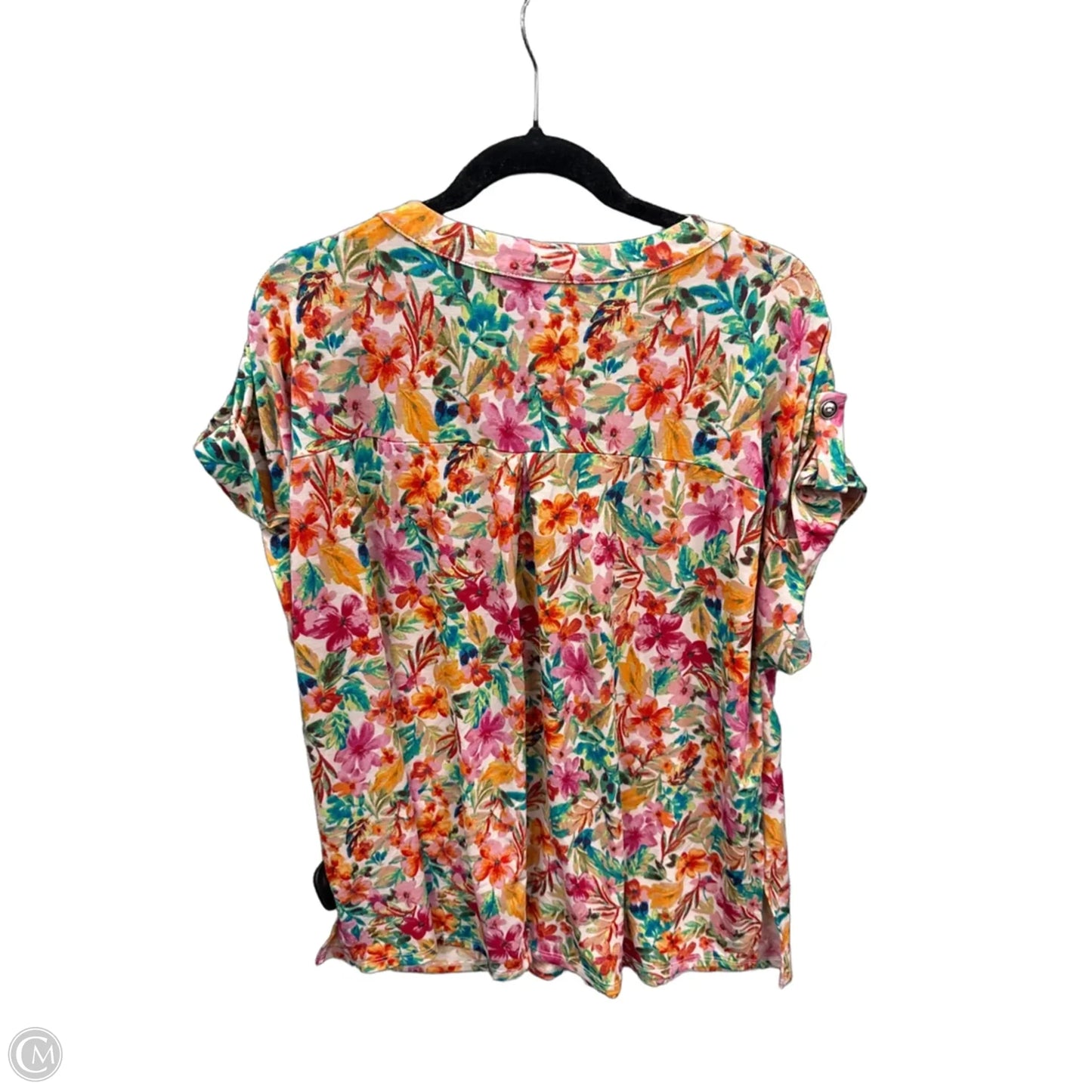 Top Short Sleeve By Dear Scarlett In Floral Print, Size: Xl