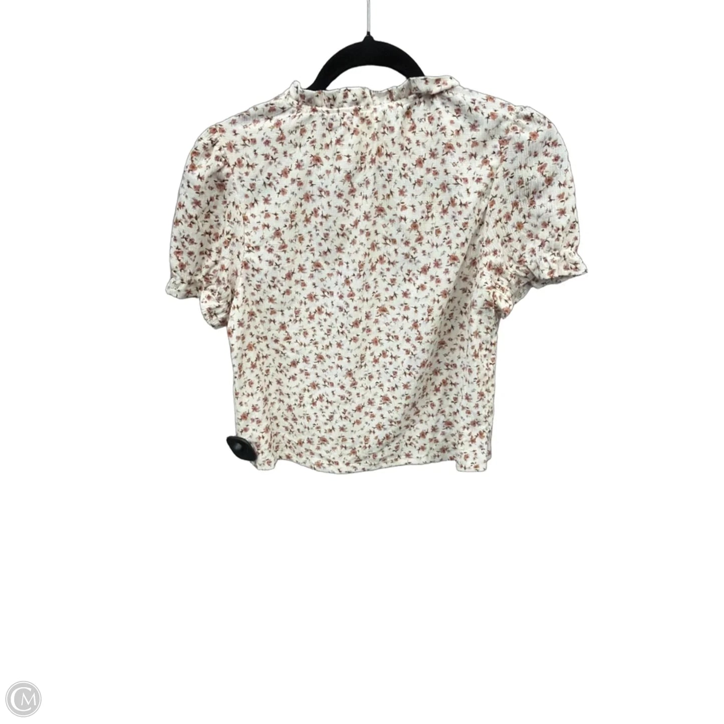 Top Short Sleeve By Monteau In Floral Print, Size: L