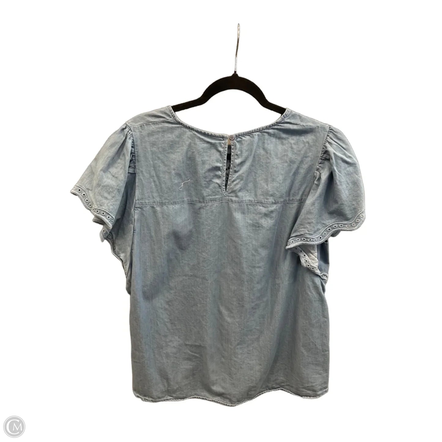 Top Short Sleeve By Lane Bryant In Blue Denim, Size: Xxl