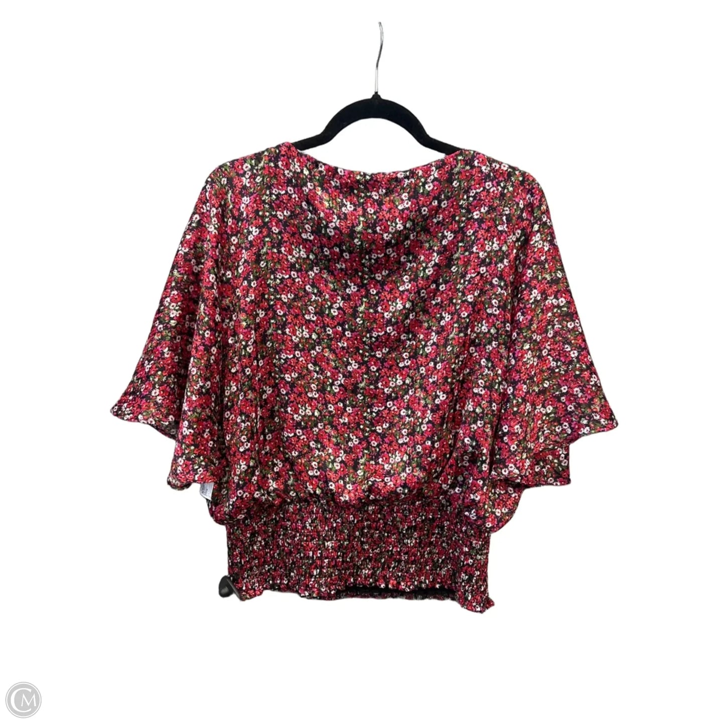 Blouse Short Sleeve By Cynthia Steffe In Floral Print, Size: M