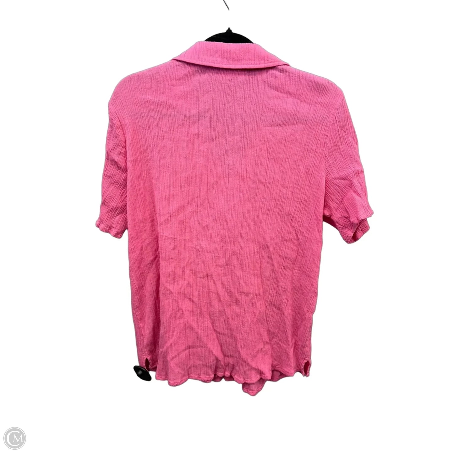 Top Short Sleeve By D&co. In Pink, Size: Xl