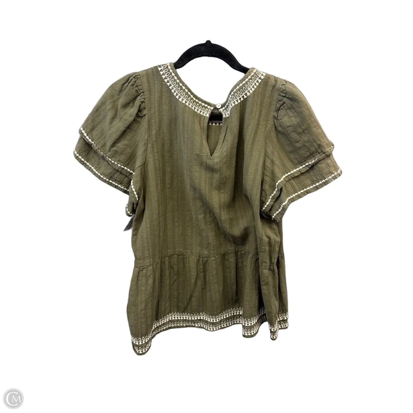 Top Short Sleeve By Loft In Green, Size: L