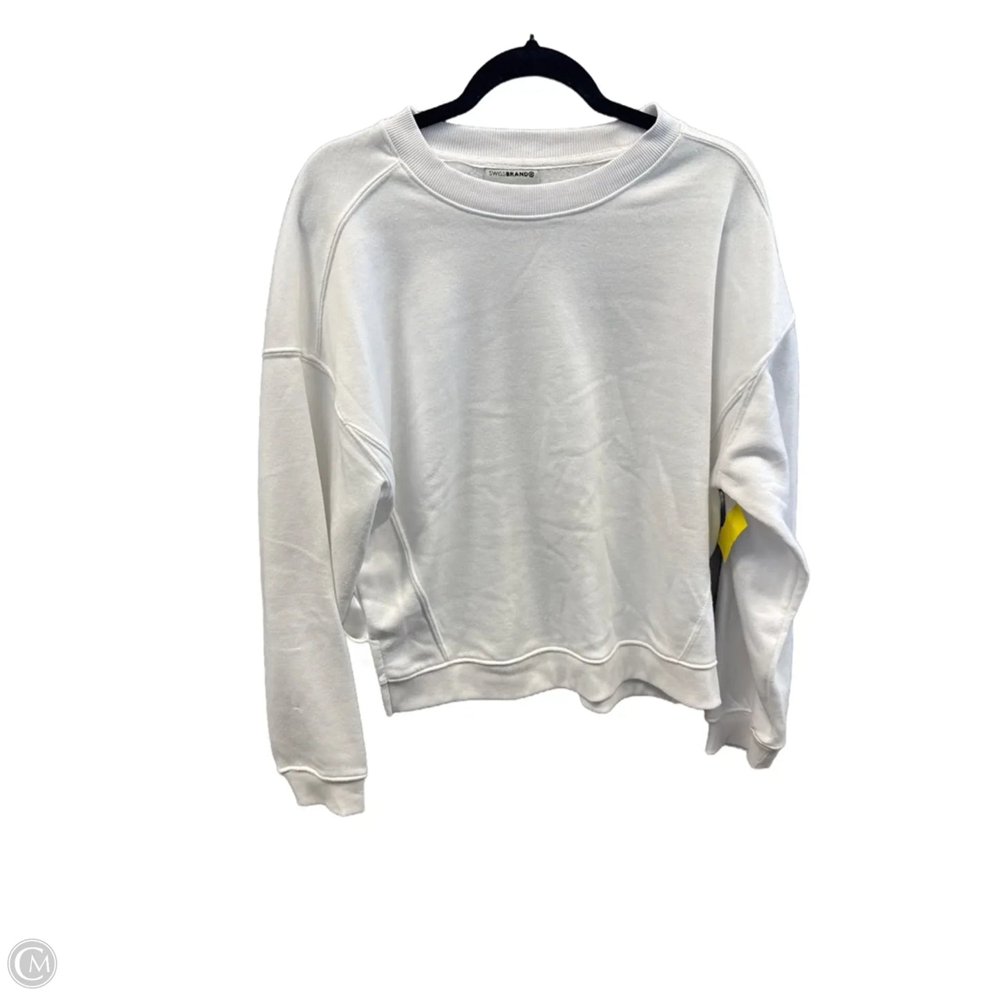 Sweatshirt Crewneck By Clothes Mentor In White, Size: L