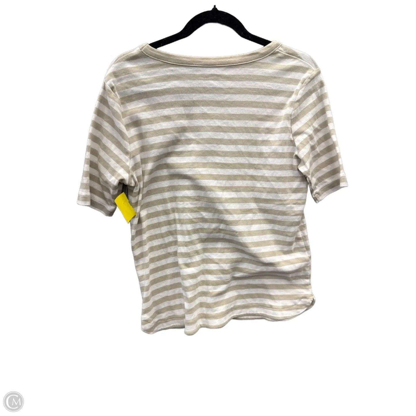 Top Short Sleeve By Croft And Barrow In Striped Pattern, Size: L