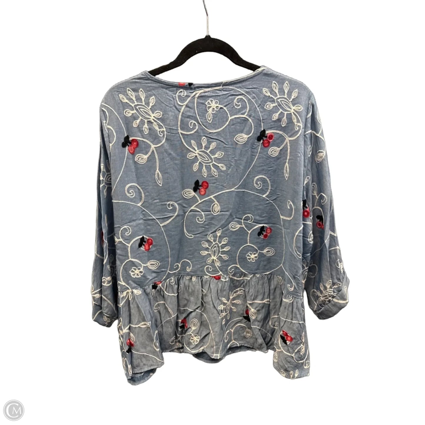 Top 3/4 Sleeve By Clothes Mentor In Blue, Size: 3x