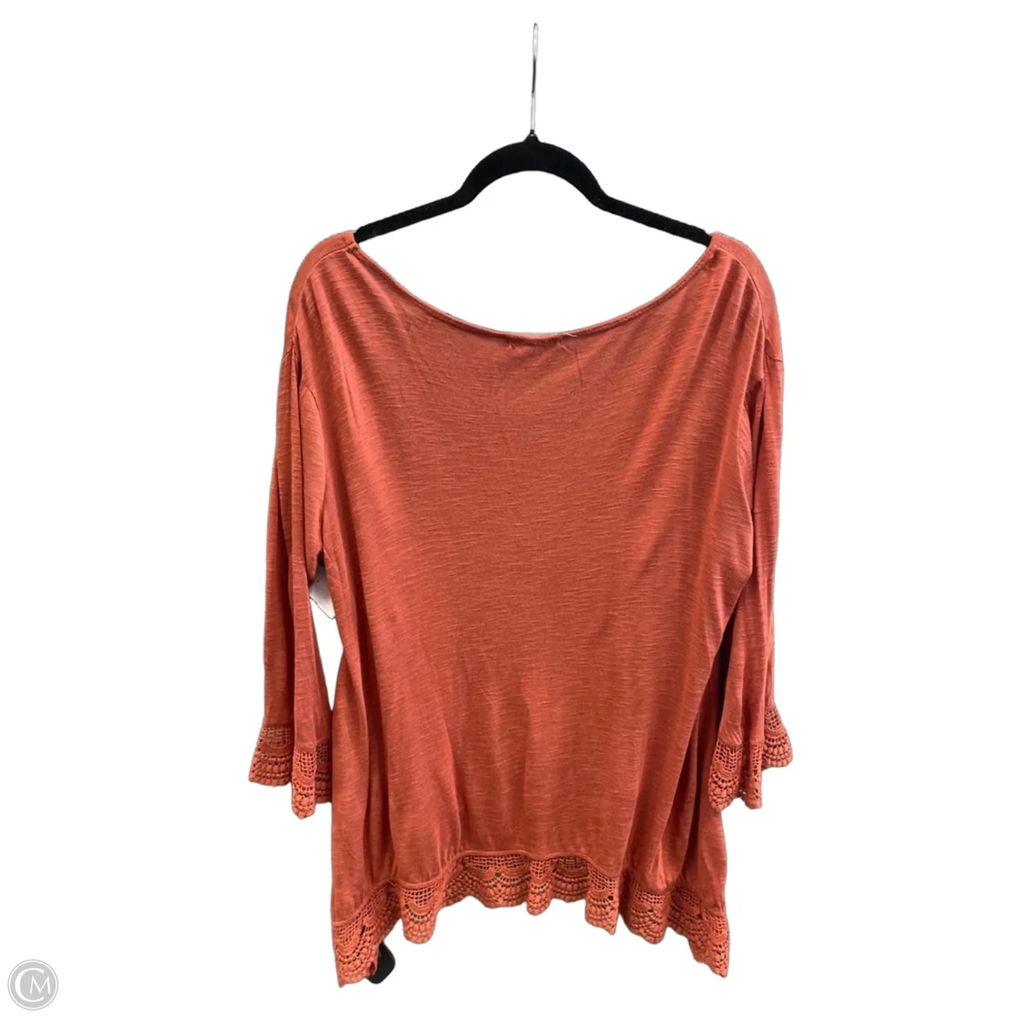 Tunic Long Sleeve By Indigo Soul In Orange, Size: L