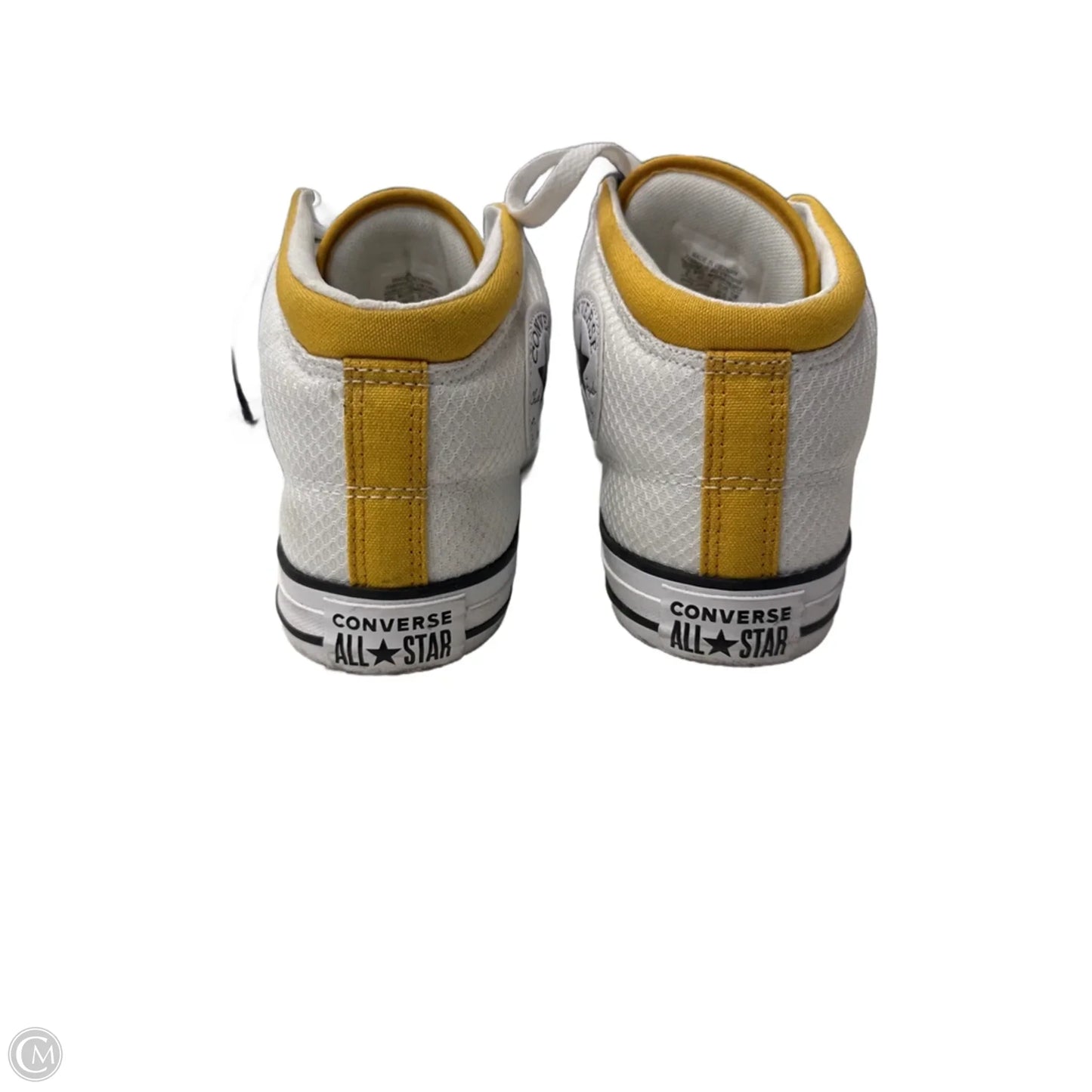 Shoes Sneakers By Nike In White & Yellow, Size: 10