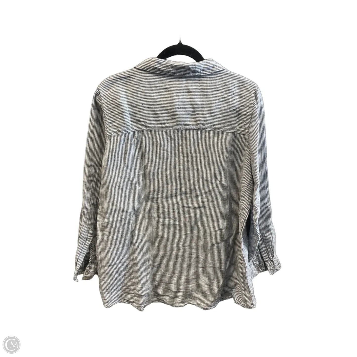 Top Long Sleeve By Sigrid Olsen In Striped Pattern, Size: 1x