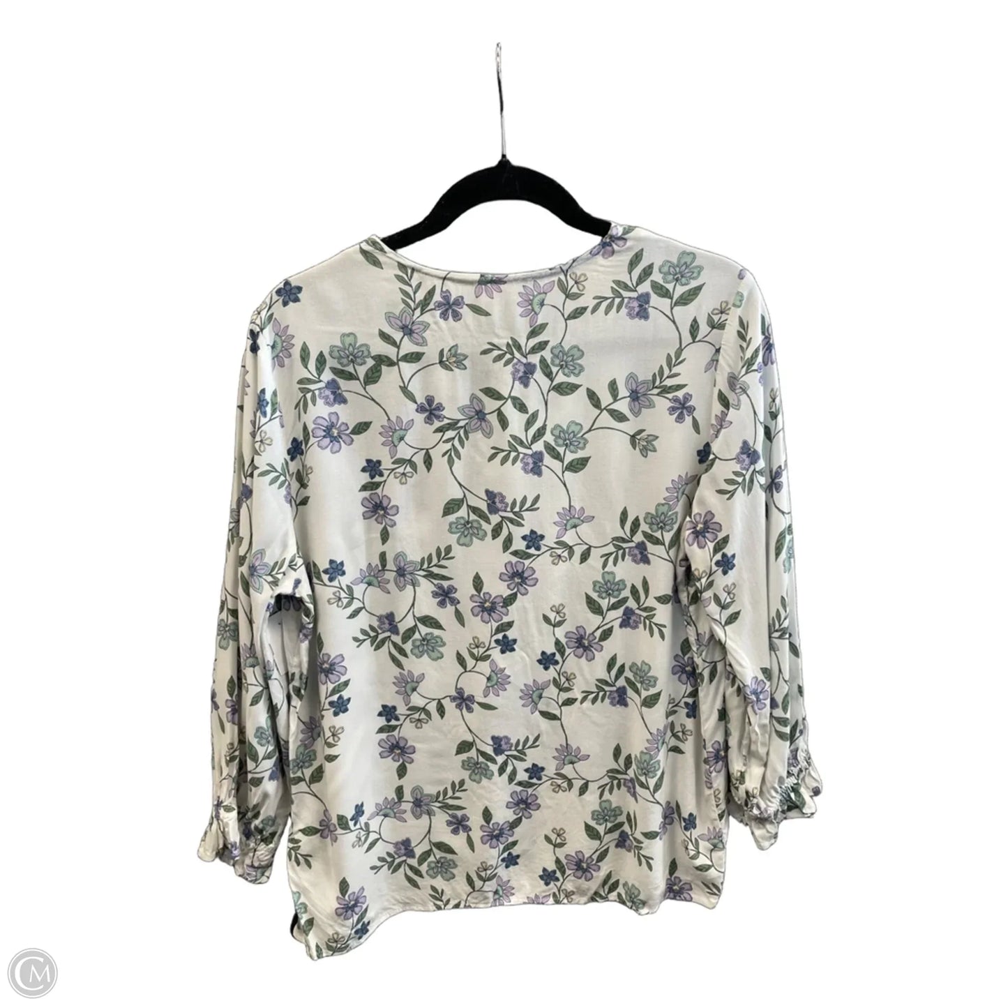 Tunic Long Sleeve By Como Blu In Floral Print, Size: M