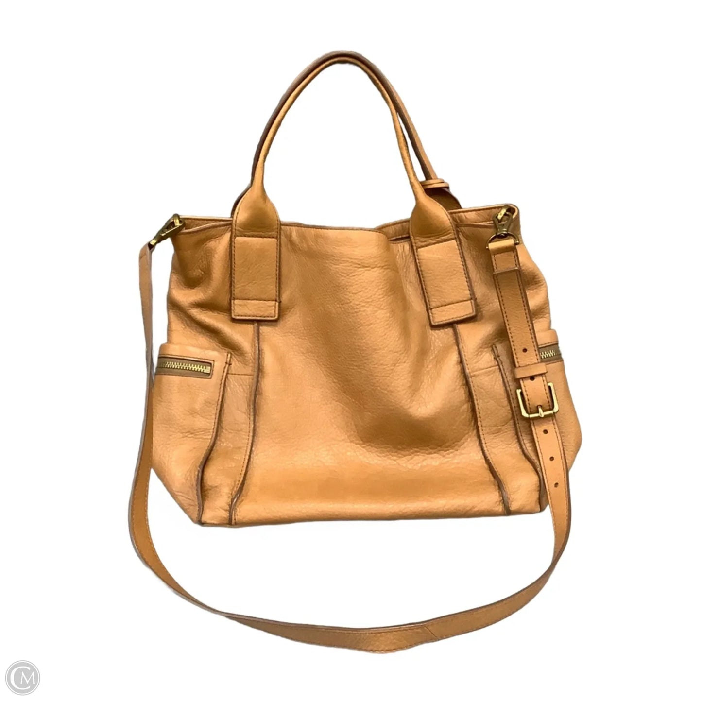 Handbag Leather By Fossil, Size: Large