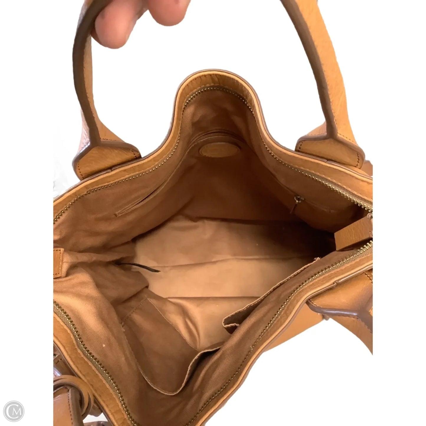 Handbag Leather By Fossil, Size: Large