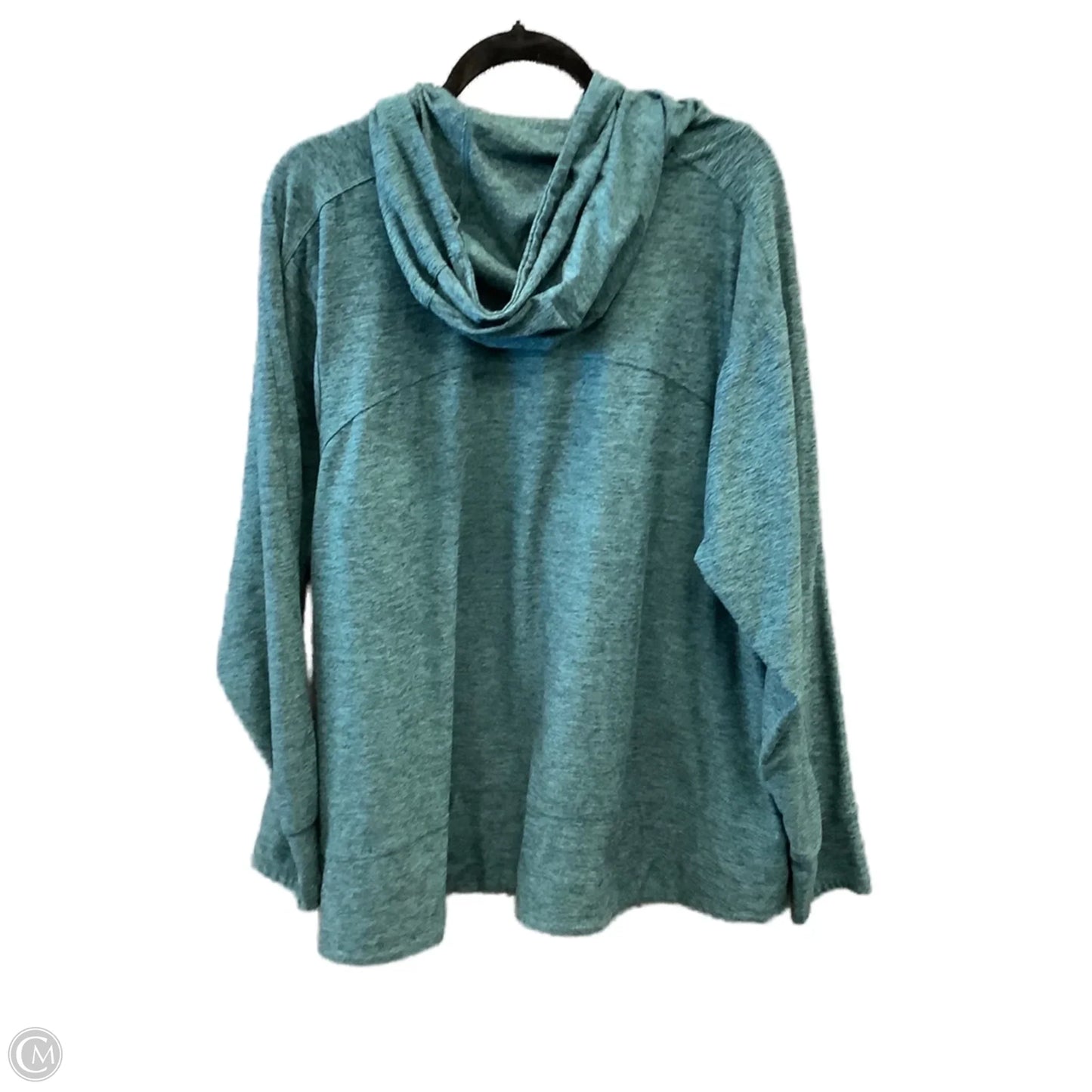 Athletic Top Long Sleeve Hoodie By Mta Sport In Green, Size: 3x