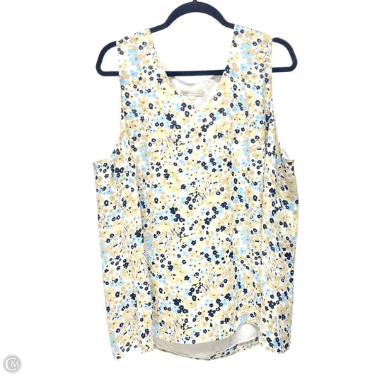 Top Sleeveless By Cato In Floral Print, Size: 2x